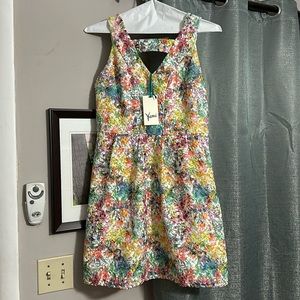 Multi Color Floral Patter Yumi Dress